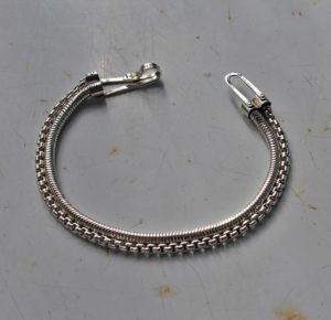 Double chain bracelet - Victorian punk - Handmade sterling silver bracelet