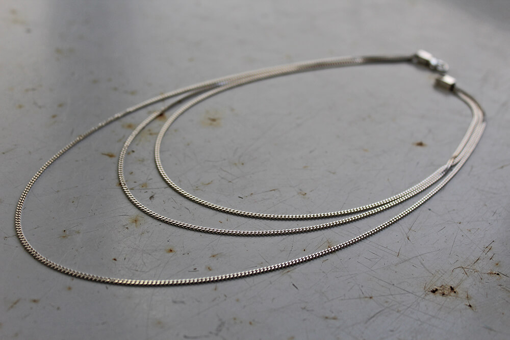 Layered necklace - three tiered - sterling silver necklace