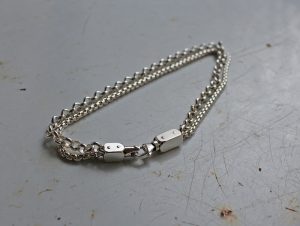Double anklet bracelet - Victorian oriental - Handmade silver double chain anklet