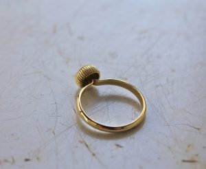 Prague #4 14k gold bezel ring