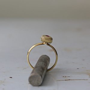 Prague #4 14k gold bezel ring